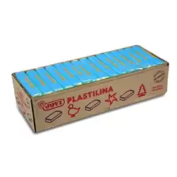 7212 JOVI PLASTILINA PASTILLA 350GR UNICOLOR AZUL CLARO CAJA 15 UD