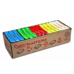 72B JOVI PLASTILINA PASTILLA 350GR 5 COLORES BÁSICOS SURTIDOS CAJA EXPOSITORA 15 UD