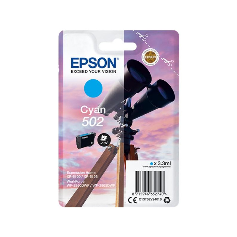 C13T02V24010 EPSON SINGLEPACK CYAN 502 INK (XP-5100