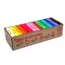 72S JOVI PLASTILINA PASTILLA 350GR COLORES SURTIDOS CAJA EXPOSITORA 15 UD