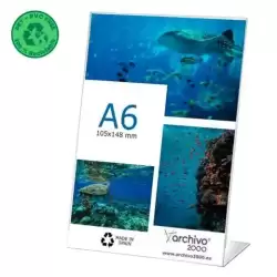 80906V CS TP ARCHIVO 2000 EXPOSITOR DE SOBREMESA L FLEXIBLE DIN A6 VERTICAL PET 100% RECICLABLE
