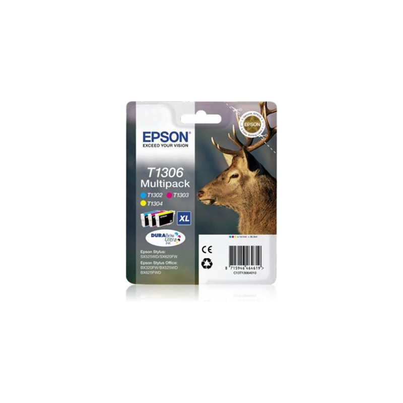 C13T13064012 EPSON TINTA C / M / Y MULTIPACK SX525WD/620FW/ OFFICE B42WD/525WD/625FWD/925FWD