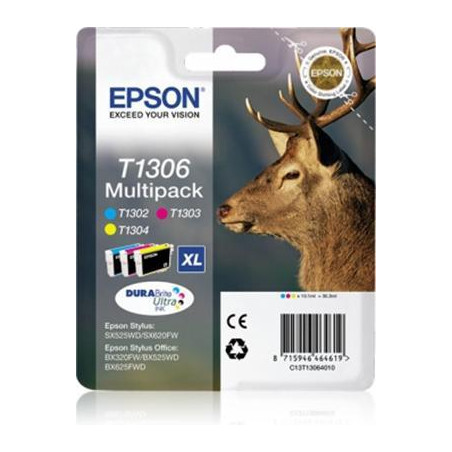 C13T13064012 EPSON TINTA C / M / Y MULTIPACK SX525WD/620FW/ OFFICE B42WD/525WD/625FWD/925FWD