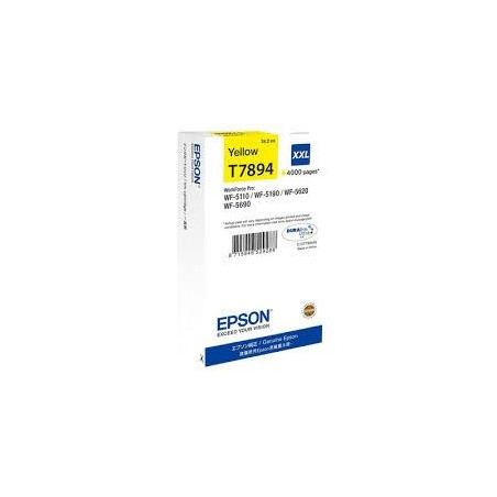 C13T789440 EPSON CARTUCHO AMARILLO XXL 4000 PAGINAS WORKFORCE PRO WF-5XXX SERIES