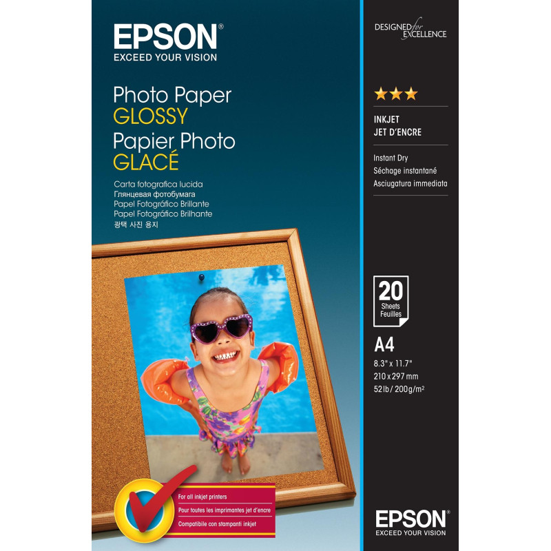 C13S042538 EPSON PAPEL PHOTO  A4 20 HOJAS 200 GRS