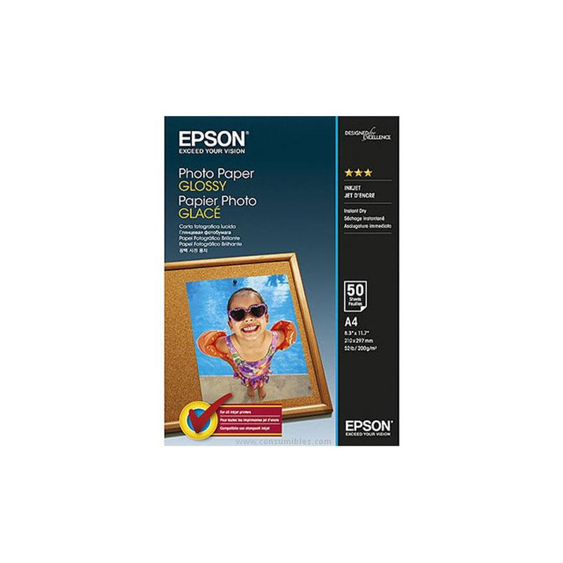 C13S042539 EPSON PAPEL PHOTO GLOSSY A4 50 HOJAS 200 GRAMOS