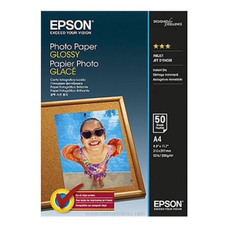 C13S042539 EPSON PAPEL PHOTO GLOSSY A4 50 HOJAS 200 GRAMOS