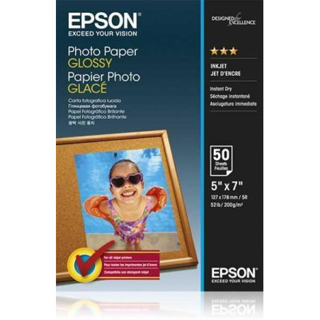 C13S042545 EPSON PAPEL PHOTO GLOSSY 13X18CM 50 HOJAS 200 GRS