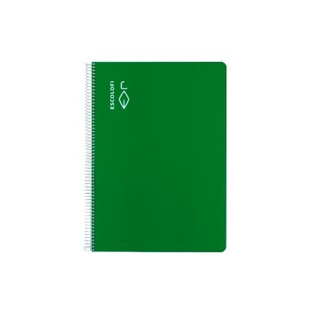 180939804 ESCOLOFI CUADERNO ESPIRAL 40H A4 70GR PAUTA 3MM C/MARGEN VERDE