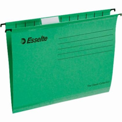 90318 ESSELTE CARPETA COLGANTE CLASSIC 210GR LOMO V ACCESO SUPERIOR A4 VERDE