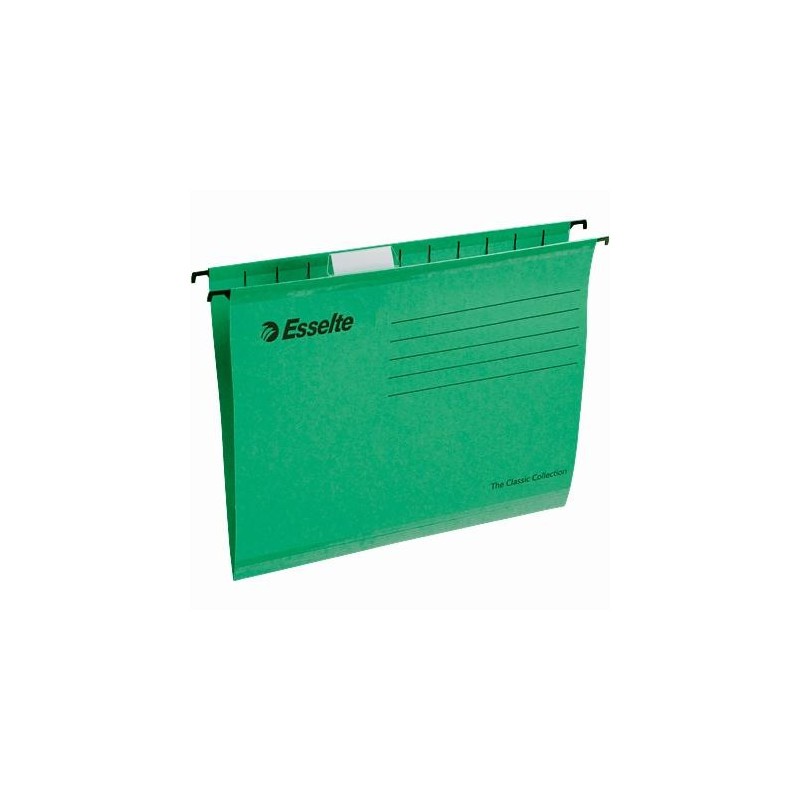 90318 ESSELTE CARPETA COLGANTE CLASSIC 210GR LOMO V ACCESO SUPERIOR A4 VERDE