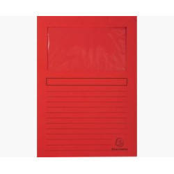 50105E EXACOMPTA SUBCARPETA A4 FOREVER CON VENTANA ROJO 120GR -100U-