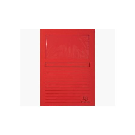 50105E EXACOMPTA SUBCARPETA A4 FOREVER CON VENTANA ROJO 120GR -100U-