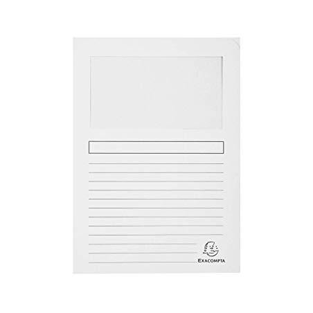 50110E EXACOMPTA SUBCARPETA A4 FOREVER CON VENTANA BLANCO 120GR -100U-