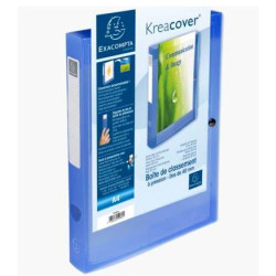 59982E EXACOMPTA CARPETA DE PROYECTOS KREA COVER 40MM CIERRE CON CLIP A4 PP AZUL