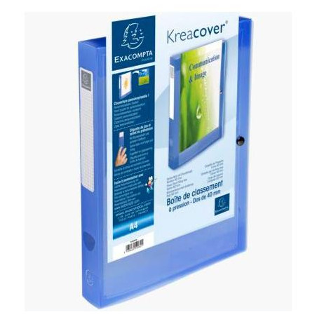 59982E EXACOMPTA CARPETA DE PROYECTOS KREA COVER 40MM CIERRE CON CLIP A4 PP AZUL