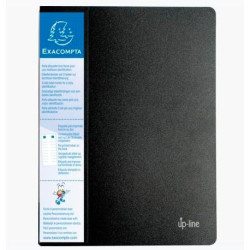 88601E EXACOMPTA CARPETA DE 60 FUNDAS UP-LINE A4 C/PORTA-ETIQUETA 3 CARAS PP RÍGIDO NEGRO