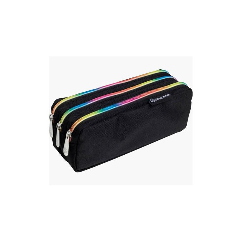 52140E EXACOMPTA ESTUCHE RECTANGULAR 3 COMPARTIMENTOS RAIMBOW NEGRO