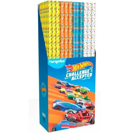 PLLI-HW9572 EUROPRICE ROLLO DE PAPEL DE REGALO ROLLO 70CM X 2M HOT WHEELS