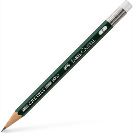 119038 FABER CASTELL LÁPIZ CORTO CON GOMA PARA RECAMBIO 9000 B