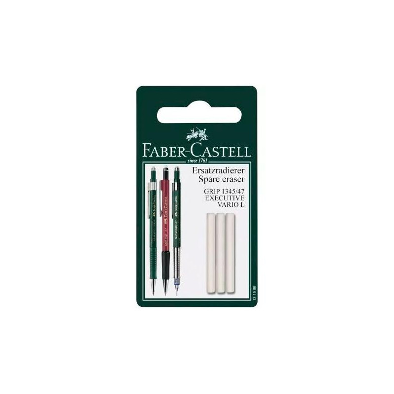 131596 FABER CASTELL GOMA DE BORRAR PARA REPUESTO PORTAMINAS -BLISTER 3U-