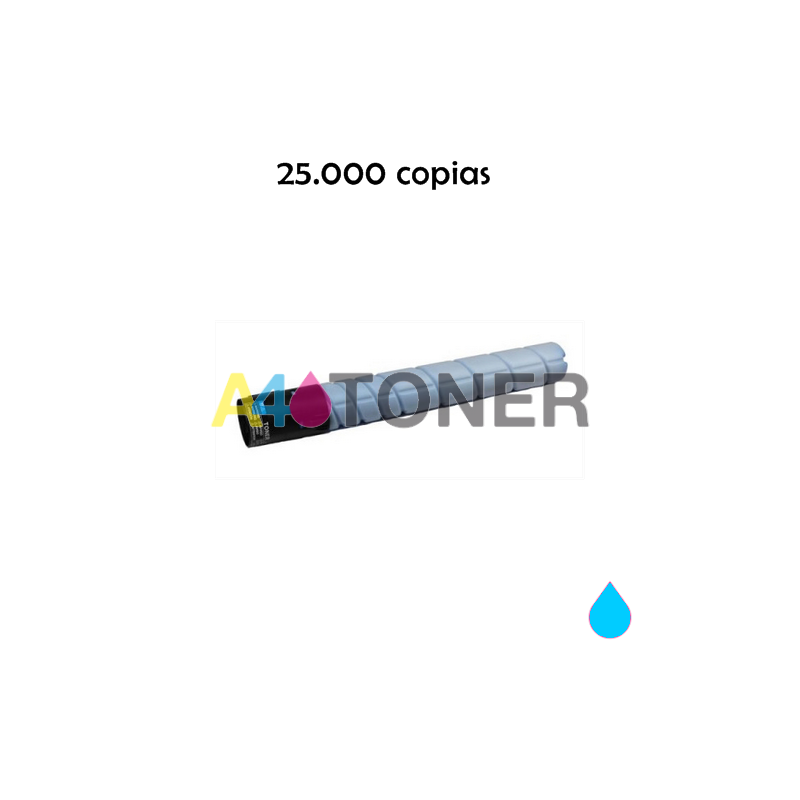 Toner compatible konica TN-321 / TN321 / TN 321 cyan genérico al toner original Konica Minolta A33K450