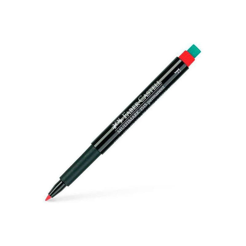 151321 FABER CASTELL ROTULADOR PERMANENTE MULTIFUNCIONAL MULTIMARK F CON GOMA INTEGRADA ROJO