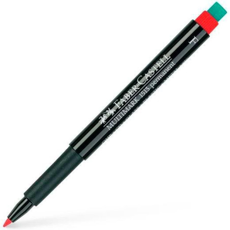 151321 FABER CASTELL ROTULADOR PERMANENTE MULTIFUNCIONAL MULTIMARK F CON GOMA INTEGRADA ROJO