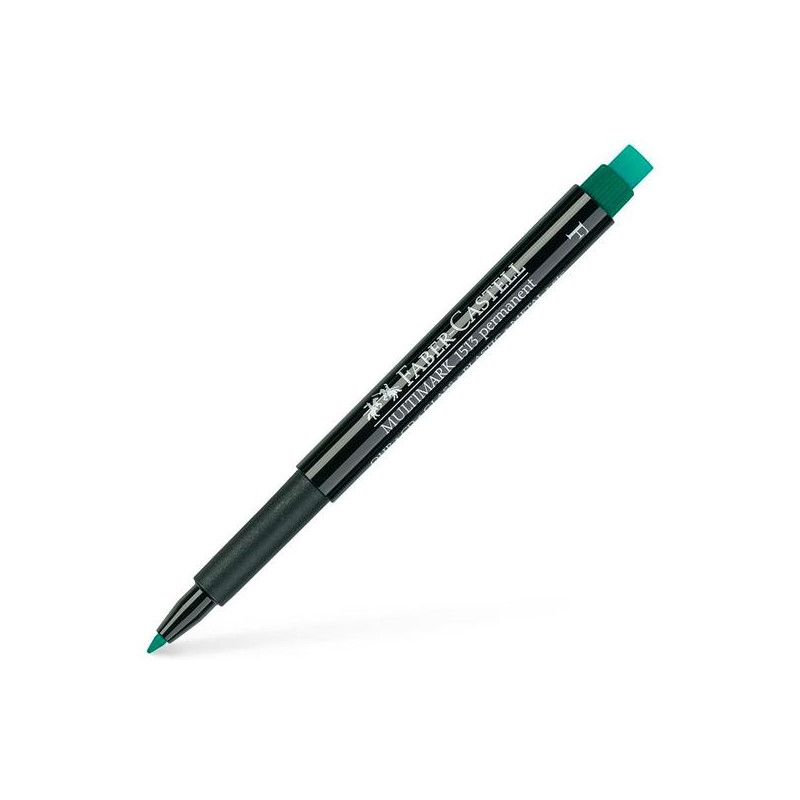 151363 FABER CASTELL ROTULADOR PERMANENTE MULTIFUNCIONAL MULTIMARK F CON GOMA INTEGRADA VERDE