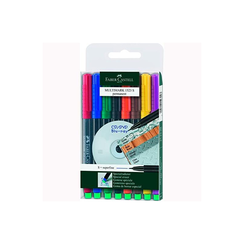 152309 FABER CASTELL ROTULADOR PERMANENTE MULTIMARK 1523 PUNTA S ESTUCHE DE 8 C/SURTIDOS