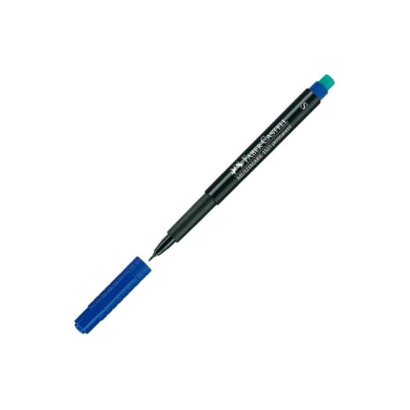 152351 FABER CASTELL ROTULADOR PERMANENTE MULTIFUNCIONAL MULTIMARK S CON GOMA INTEGRADA AZUL