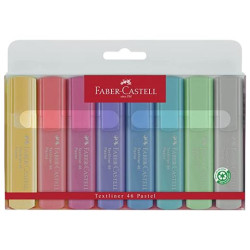 154609 FABER CASTELL MARCADOR FLUORESCENTE TEXTLINER 46 COLORES SURTIDOS PASTEL BLISTER 8 UD