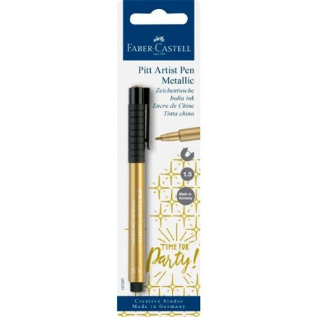 167397 FABER CASTELL ROTULADOR TINTA CHINA PITT ARTIST PEN 1.5MM METALLIC DORADO -BLISTER-