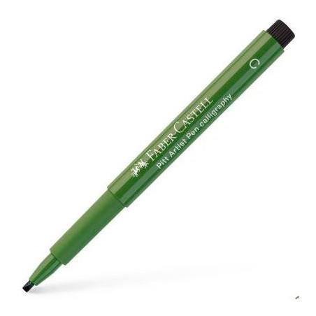 167574 FABER CASTELL ROTULADOR PERMANENTE PITT ARTIST PEN CALLIGRAPHY 2.5MM VERDE ÓXIDO CROMO