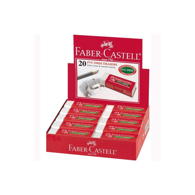 189520 FABER CASTELL GOMA DE BORRAR 7095 BLANCO EN CAJA EXPOSITORA