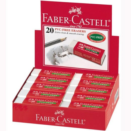 189520 FABER CASTELL GOMA DE BORRAR 7095 BLANCO EN CAJA EXPOSITORA