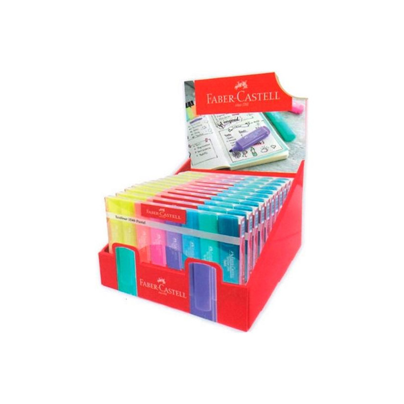 254681 FABER CASTELL EXPOSITOR DE 10+1 SIN CARGO ESTUCHE 8 MARCADORES TEXTLINER 1546 PASTEL C/SURTIDOS