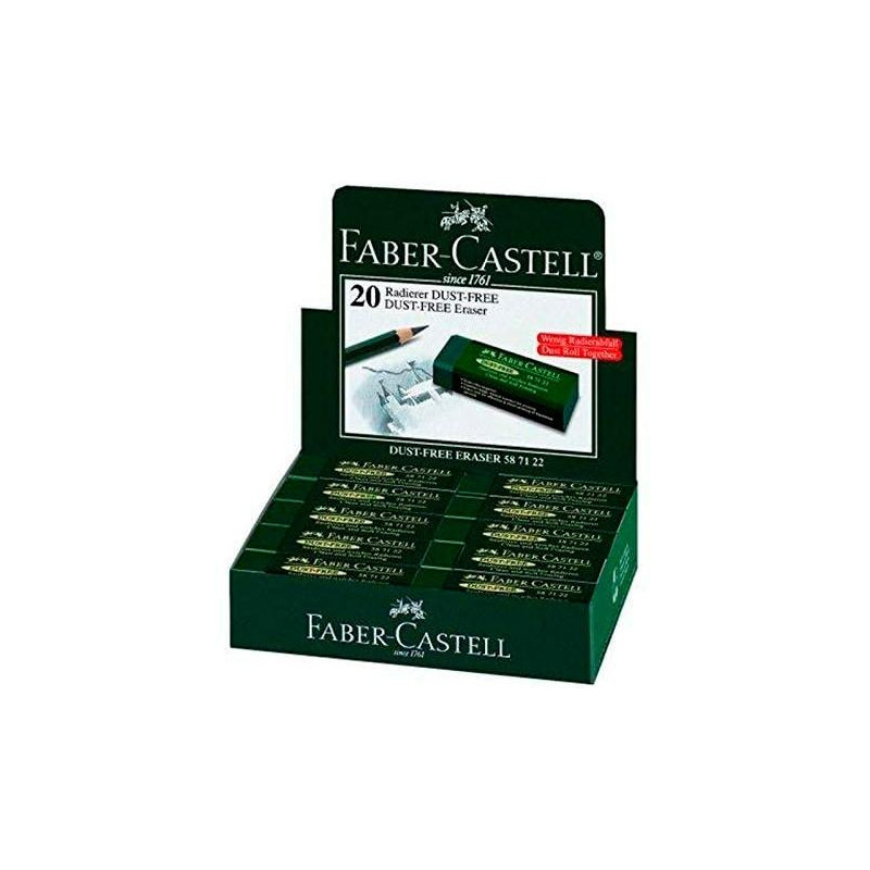 587122 FABER CASTELL GOMA DE BORRAR DUST-FREE ART ERASER VERDE