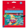 114425 FABER CASTELL LÁPICES DE COLORES ACUARELABLES CLASSIC + PINCEL C/SURTIDOS ESTUCHE 24 UD