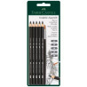 117897 FABER CASTELL SET DE 5 LÁPICES DE GRAFITO ACUARELABLES + PINCEL -BLISTER DE 6 PIEZAS-