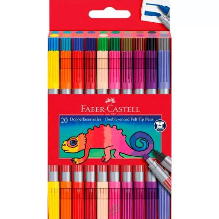 151119 FABER CASTELL ROTULADORES DOS PUNTAS FINA/GRUESA ESTUCHE DE 20 C/SURTIDOS