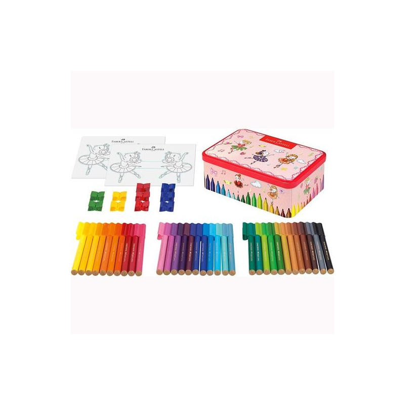 155534 FABER CASTELL 33 ROTULADORES CONNECTOR BAILARINA + ACCESORIOS C/SURTIDOS CAJA REGALO METÁLICA 45 PIEZAS