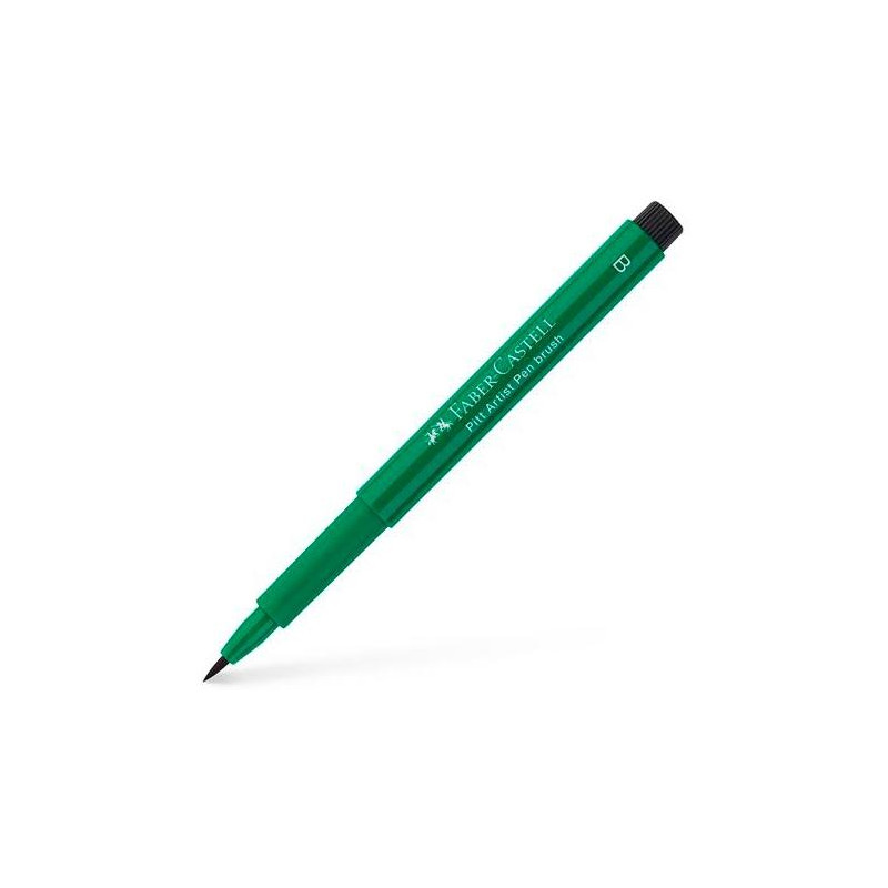 167478 FABER CASTELL ROTULADOR PITT ARTIST PEN BRUSH PUNTA PINCEL VERDE PTALOCIANINA OSCURO