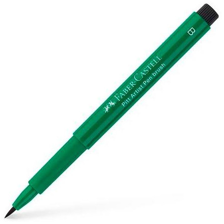 167478 FABER CASTELL ROTULADOR PITT ARTIST PEN BRUSH PUNTA PINCEL VERDE PTALOCIANINA OSCURO