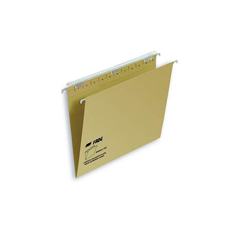 400064816 FADE CARPETA COLGANTE VISOR SUPERIOR LARGO TIKI KRAFT CARTULINA FOLIO CON ETIQUETAS -25U-