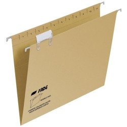 400064831 FADE CARPETA COLGANTE FOLIO PROLONGADO VISOR SUPERIOR C/ETIQUETAS CARTULINA KRAFT ECO