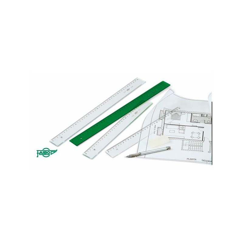 106-30V FAIBO REGLA 30CM METACRILATO VERDE