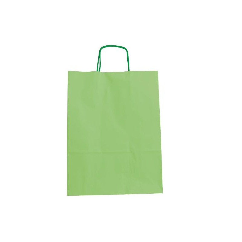 27265VC FAMA BOLSA DE ASA RETORCIDA 125GR 15X8X21CM PAPEL VERDE CLARO