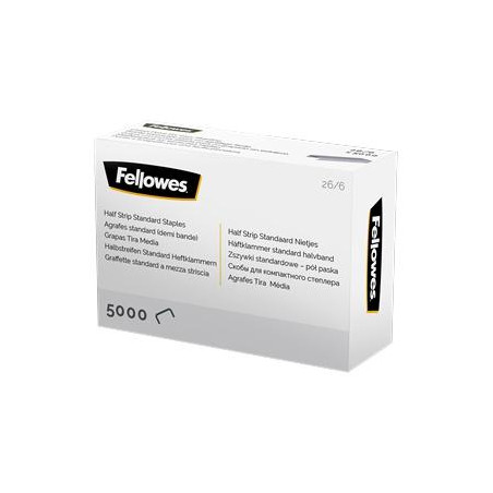 5117601 FELLOWES GRAPAS DE CARGA MEDIA 26/6 PLATA CAJA DE 5000