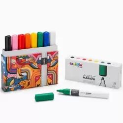 45209 CARIOCA PLUS ROTULADOR ACRÍLICO COLORES SURTIDOS CAJA PREMIUM 8 UD